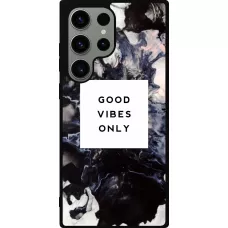 Coque Samsung Galaxy S23 Ultra - Silicone rigide noir Marble Good Vibes Only