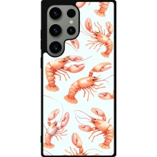 Samsung Galaxy S23 Ultra Case Hülle - Silikon schwarz Muster von pastellfarbenen Hummern