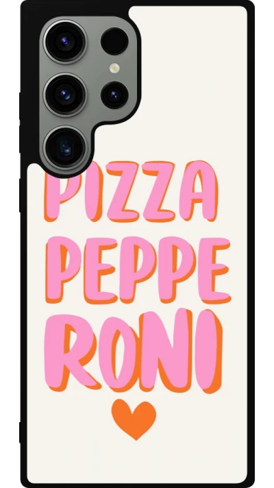Coque Samsung Galaxy S23 Ultra - Silicone rigide noir Pizza pepperoni 2026