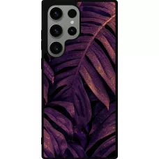 Samsung Galaxy S23 Ultra Case Hülle - Silikon schwarz Purple Light Leaves