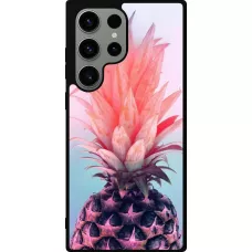 Samsung Galaxy S23 Ultra Case Hülle - Silikon schwarz Purple Pink Pineapple