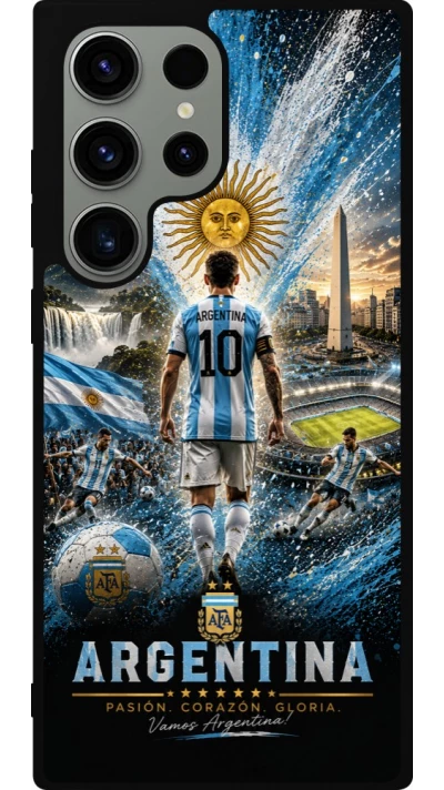 Samsung Galaxy S23 Ultra Case Hülle - Silikon schwarz Fussball Argentinien splash 2026