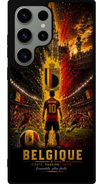 Samsung Galaxy S23 Ultra Case Hülle - Silikon schwarz Fussball Belgien splash 2026