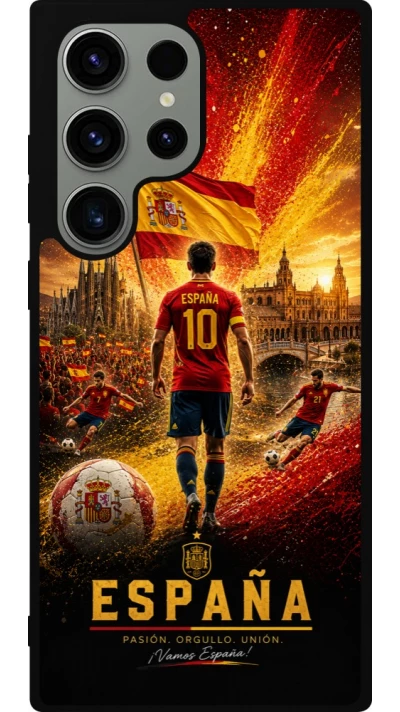 Samsung Galaxy S23 Ultra Case Hülle - Silikon schwarz Fussball Espanien splash 2026
