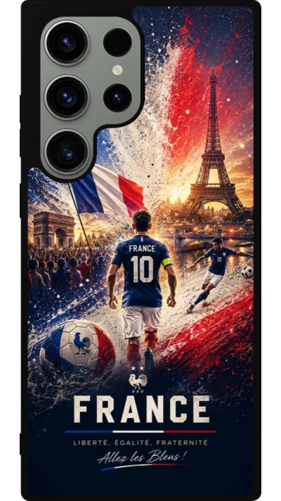 Samsung Galaxy S23 Ultra Case Hülle - Silikon schwarz Fussball Frankreich splash 2026
