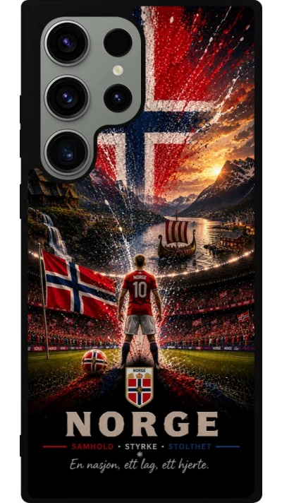 Samsung Galaxy S23 Ultra Case Hülle - Silikon schwarz Fussball Norwegen splash 2026