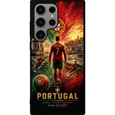Samsung Galaxy S23 Ultra Case Hülle - Silikon schwarz Fussball Portugal splash 2026