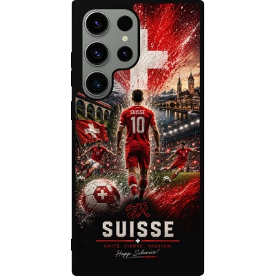 Samsung Galaxy S23 Ultra Case Hülle - Silikon schwarz Fussball Suisse splash 2026