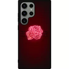 Coque Samsung Galaxy S23 Ultra - Silicone rigide noir Spring 23 neon rose