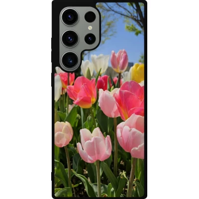 Coque Samsung Galaxy S23 Ultra - Silicone rigide noir Tulips Spring 2026