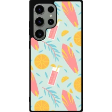 Samsung Galaxy S23 Ultra Case Hülle - Silikon schwarz Summer 2025 Pattern citron