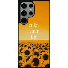Samsung Galaxy S23 Ultra Case Hülle - Silikon schwarz Summer 2026 Enjoy your life