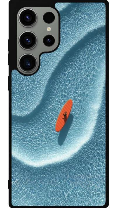 Coque Samsung Galaxy S23 Ultra - Silicone rigide noir Orange surf Summer 2026