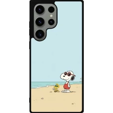 Coque Samsung Galaxy S23 Ultra - Silicone rigide noir Snoopy on the beach Summer 2026