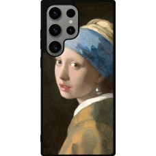 Samsung Galaxy S23 Ultra Case Hülle - Silikon schwarz Kunstbild - Das Mädchen mit dem Perlenohrring - Jan Vermeer