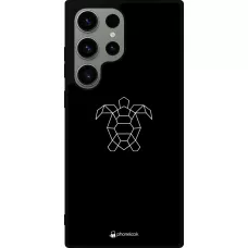 Coque Samsung Galaxy S23 Ultra - Silicone rigide noir Turtles lines on black