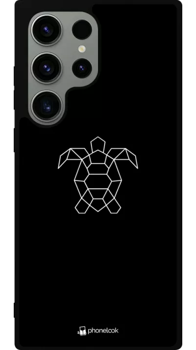 Coque Samsung Galaxy S23 Ultra - Silicone rigide noir Turtles lines on black