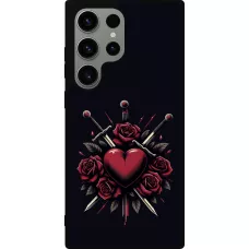 Coque Samsung Galaxy S23 Ultra - Silicone rigide noir Valentine 2024 gothic love