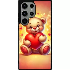 Samsung Galaxy S23 Ultra Case Hülle - Silikon schwarz Valentin 2024 Teddy Liebe