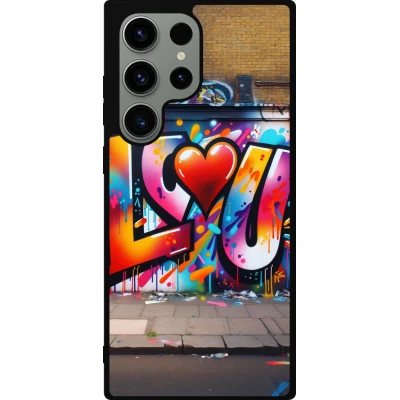 Coque Samsung Galaxy S23 Ultra - Silicone rigide noir Valentine 2025 Love U Tag