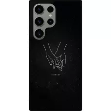 Samsung Galaxy S23 Ultra Case Hülle - Silikon schwarz Valentine 2023 hands forever