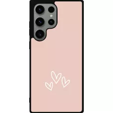 Samsung Galaxy S23 Ultra Case Hülle - Silikon schwarz Valentine 2023 three minimalist hearts