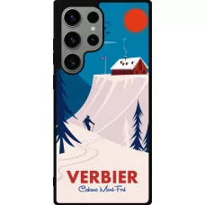 Coque Samsung Galaxy S23 Ultra - Silicone rigide noir Verbier Cabane Mont-Fort