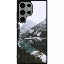 Samsung Galaxy S23 Ultra Case Hülle - Silikon schwarz Winter 22 snowy mountain and lake