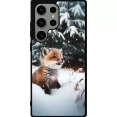Samsung Galaxy S23 Ultra Case Hülle - Silikon schwarz Weihnachten 2023 Fuechslein Tanne