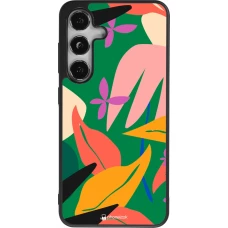 Coque Samsung Galaxy S24 - Silicone rigide noir Abstract Jungle