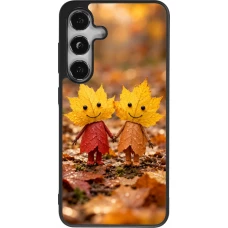 Coque Samsung Galaxy S24 - Silicone rigide noir Autumn 26 Couple of leaves