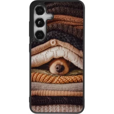Samsung Galaxy S24 Case Hülle - Silikon schwarz Autumn 26 Dog under the covers