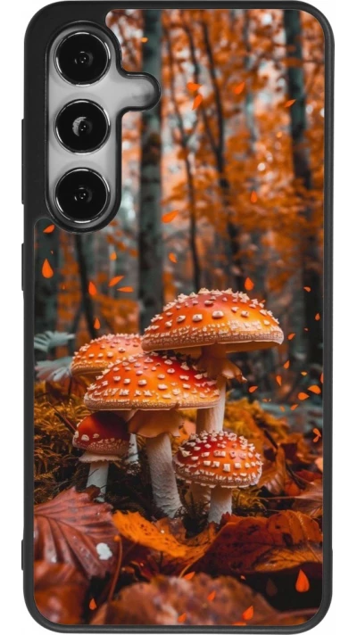 Coque Samsung Galaxy S24 - Silicone rigide noir Autumn 26 Mushrooms in the woods