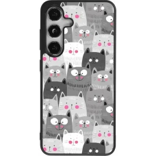 Samsung Galaxy S24 Case Hülle - Silikon schwarz Katzenschwärme