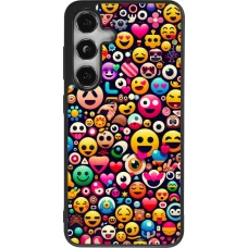 Samsung Galaxy S24 Case Hülle - Silikon schwarz Emoji Mix Farbe