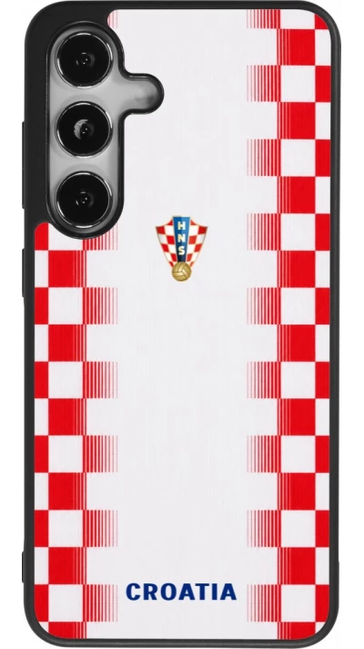 Samsung Galaxy S24 Case Hülle - Silikon schwarz Kroatien 2026 personalisierbares Fussballtrikot