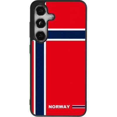 Coque Samsung Galaxy S24 - Silicone rigide noir Maillot de football Norvège 2026 personnalisable