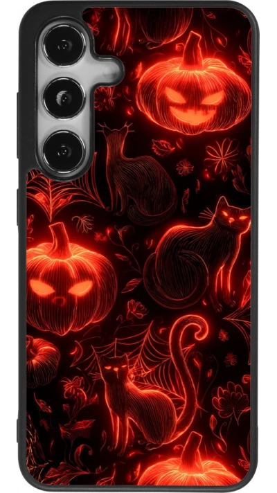 Coque Samsung Galaxy S24 - Silicone rigide noir Halloween 2026 Pattern Halloween