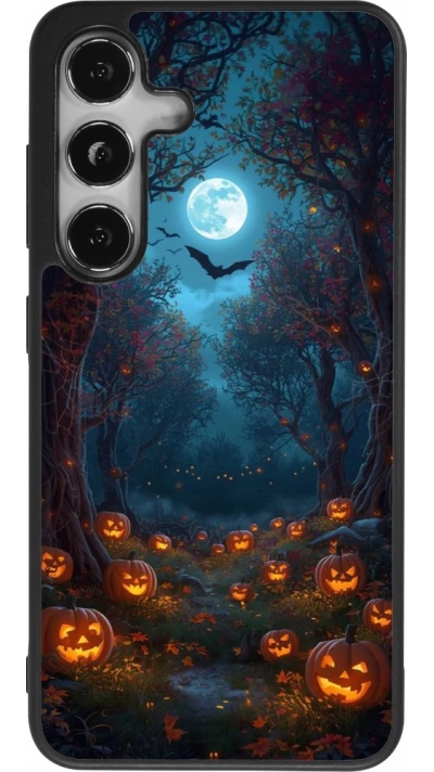 Coque Samsung Galaxy S24 - Silicone rigide noir Halloween 2026 Road of Pumpkins