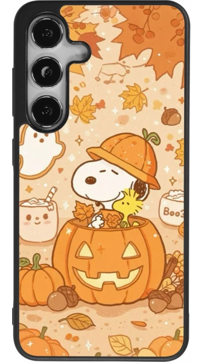 Coque Samsung Galaxy S24 - Silicone rigide noir Halloween 2026 Snoopy Halloween