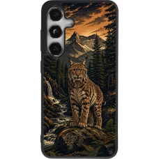 Samsung Galaxy S24 Case Hülle - Silikon schwarz Linocut Luchs