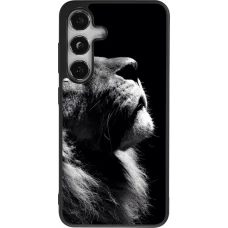 Coque Samsung Galaxy S24 - Silicone rigide noir Lion looking up