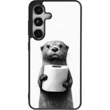 Samsung Galaxy S24 Case Hülle - Silikon schwarz Otter Toilettenpapier