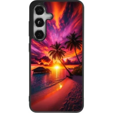 Coque Samsung Galaxy S24 - Silicone rigide noir Maldives Dusk Bliss