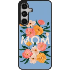 Coque Samsung Galaxy S24 - Silicone rigide noir Mom 2026 Flowers