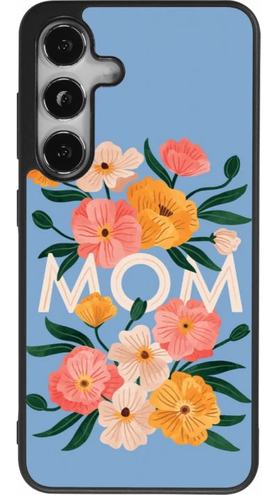 Samsung Galaxy S24 Case Hülle - Silikon schwarz Mom 2026 Flowers