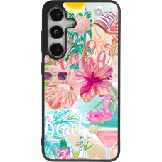 Samsung Galaxy S24 Case Hülle - Silikon schwarz Preppy Collage Aloha