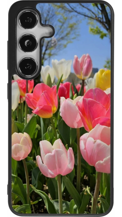 Samsung Galaxy S24 Case Hülle - Silikon schwarz Tulips Spring 2026