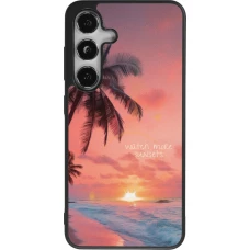 Coque Samsung Galaxy S24 - Silicone rigide noir Watch more sunsets Summer 2026