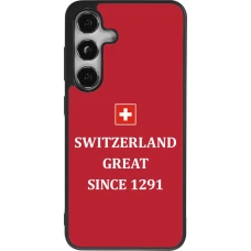 Coque Samsung Galaxy S24 - Silicone rigide noir Switzerland Great Since 1291
